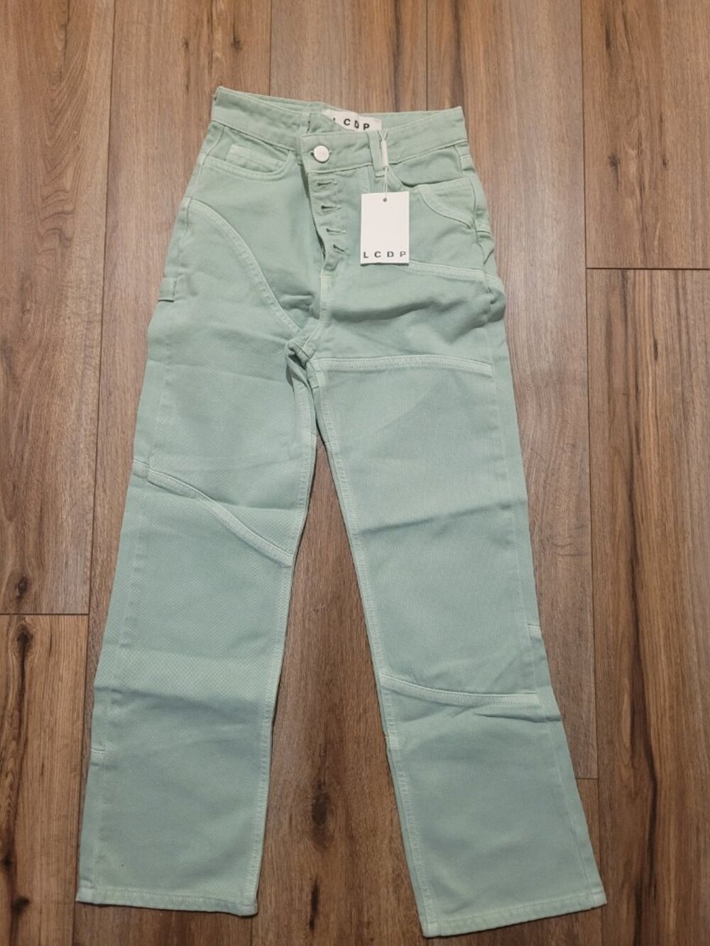 NWT LCDP Women's Mid-Rise Sage Green Straight Legged 5-Button Jeans Size 23